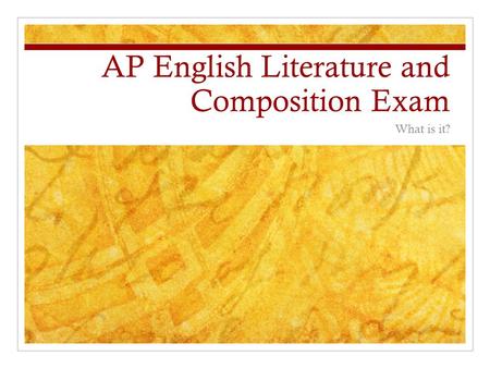 AP English Literature and Composition Exam