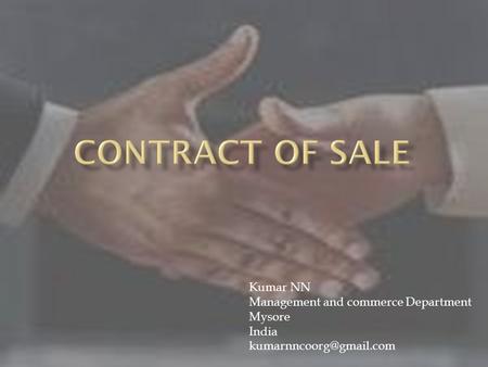 Kumar NN Management and commerce Department Mysore India