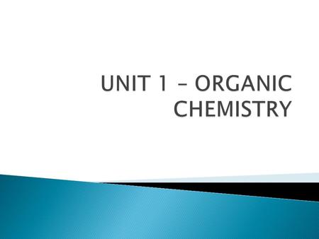 UNIT 1 – ORGANIC CHEMISTRY