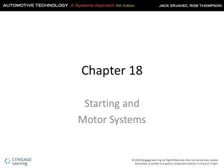 Starting and Motor Systems
