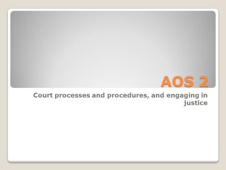 Court processes and procedures, and engaging in justice