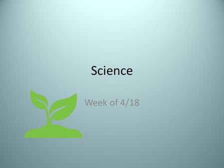 Science Week of 4/18. Journal: 4/18 What do you know about Earth Day?