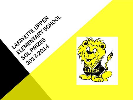 LAFAYETTE UPPER ELEMENTARY SCHOOL SOL PRIZES 2013-2014.