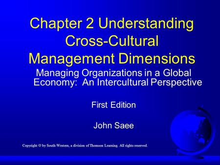 Chapter 2 Understanding Cross-Cultural Management Dimensions