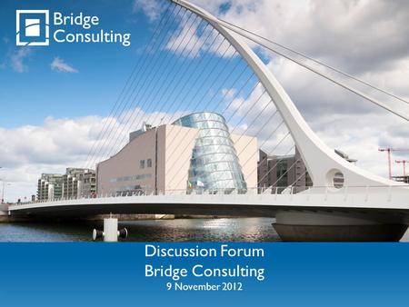 Discussion Forum Bridge Consulting 9 November 2012.