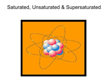 Saturated, Unsaturated & Supersaturated. A saturated solution is one in which no additional solute can dissolve in the solvent at that temperature. If.