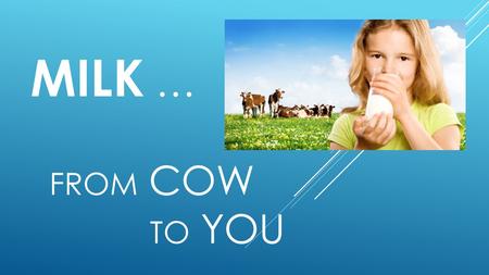 Milk … From Cow to You.