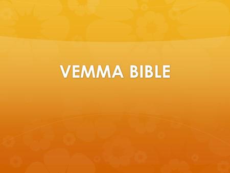 VEMMA BIBLE.