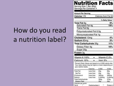 How do you read a nutrition label?