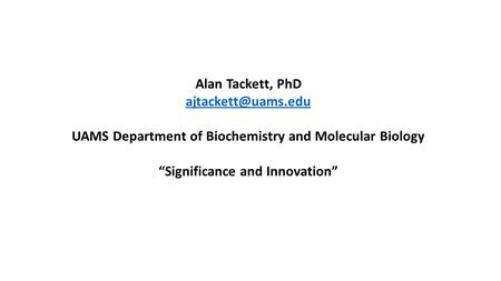 UAMS Department of Biochemistry and Molecular Biology