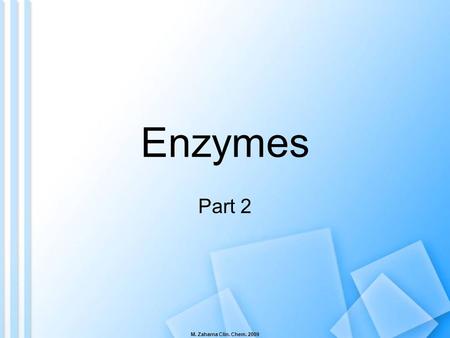 Enzymes Part 2 M. Zaharna Clin. Chem. 2009.