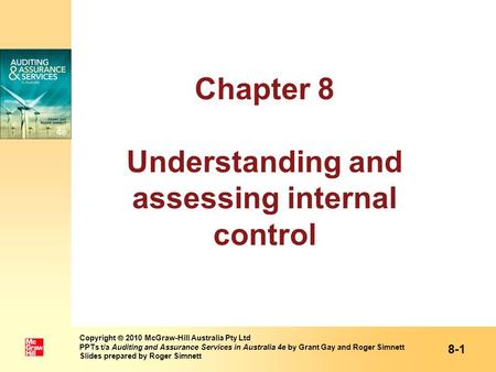 Chapter 8 Understanding and assessing internal control