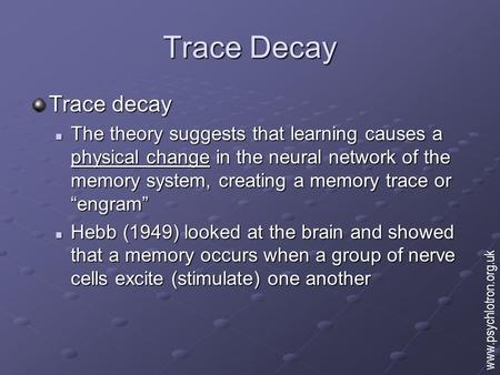 Trace Decay Trace decay
