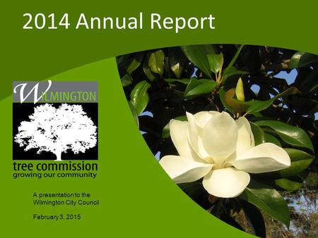 A presentation to the Wilmington City Council February 3, 2015 2014 Annual Report.