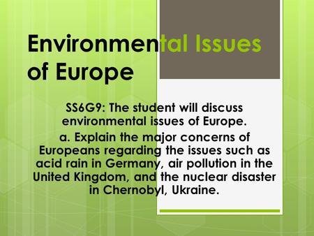 Environmental Issues of Europe