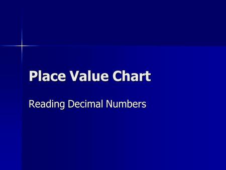 Reading Decimal Numbers