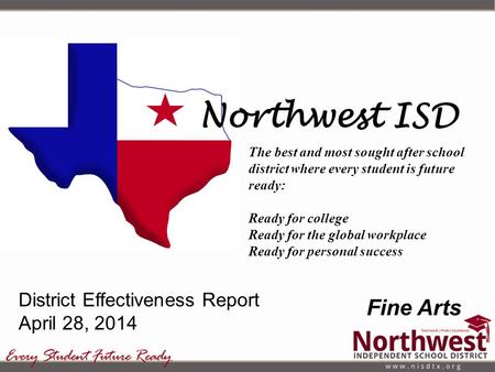 Northwest ISD The best and most sought after school district where every student is future ready: Ready for college Ready for the global workplace Ready.