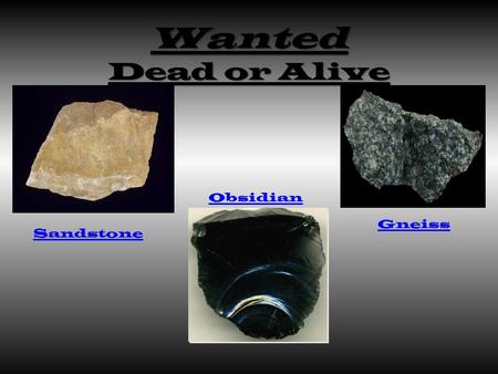 Wanted Dead or Alive Obsidian Gneiss Sandstone.