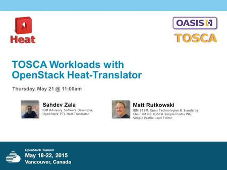 TOSCA Workloads with OpenStack Heat-Translator