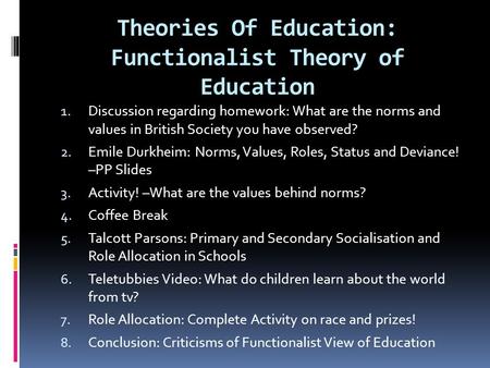 durkheim functionalism education