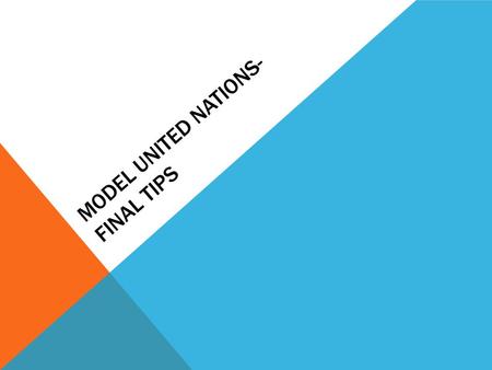 Model united nations- final tips