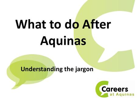 What to do After Aquinas Understanding the jargon.
