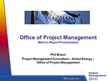 Office of Project Management Metrics Report Presentation