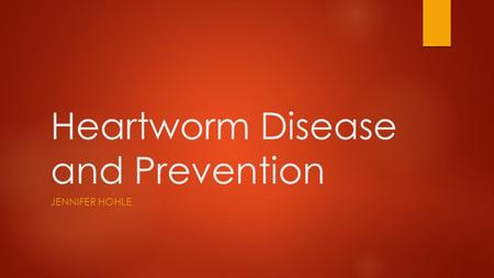 Heartworm Disease and Prevention