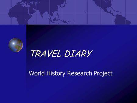 World History Research Project