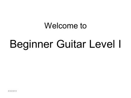 Beginner Guitar Level I