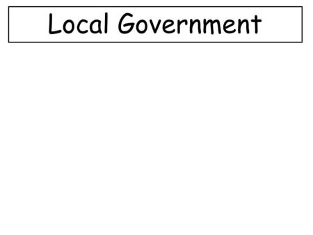 Local Government. What will I learn? About the structure of local government.