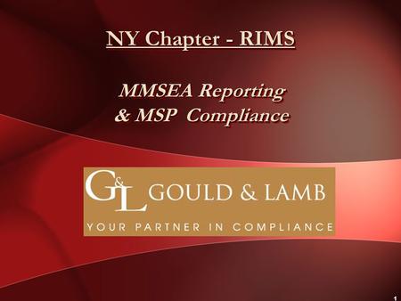 1 NY Chapter - RIMS MMSEA Reporting & MSP Compliance.
