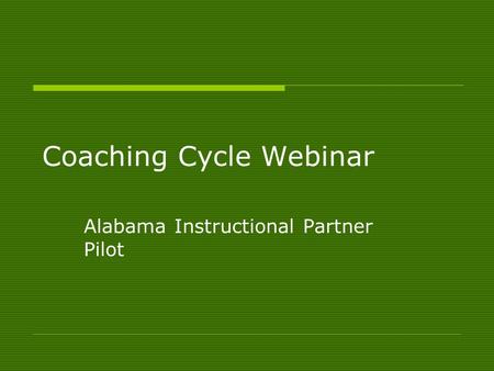 Coaching Cycle Webinar
