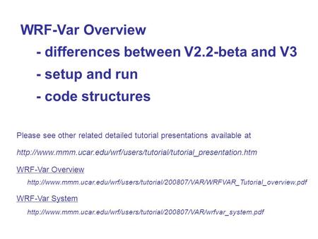 - differences between V2.2-beta and V3 - setup and run