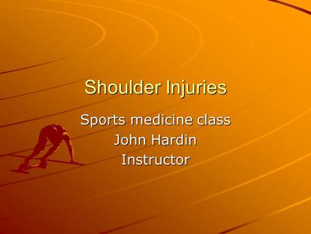 Sports medicine class John Hardin Instructor