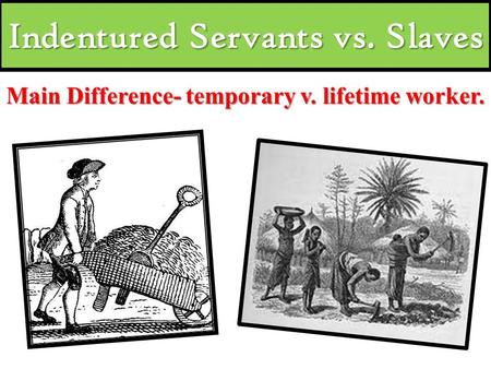 Indentured Servants vs. Slaves