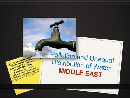 Pollution and Unequal Distribution of Water MIDDLE EAST