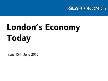 London’s Economy Today Issue 154 | June 2015. Moving average of passenger numbers Source: Transport for London.