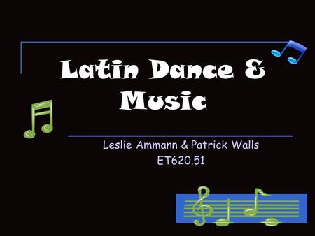 Latin Dance & Music Leslie Ammann & Patrick Walls ET620.51.