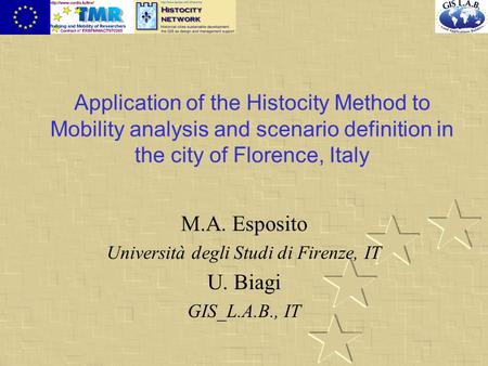 Application of the Histocity Method to Mobility analysis and scenario definition in the city of Florence, Italy M.A. Esposito Università degli Studi di.