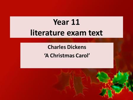 Year 11 literature exam text