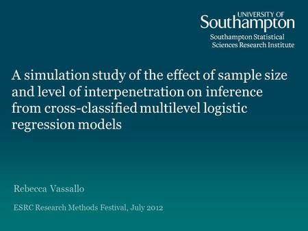 A simulation study of the effect of sample size and level of interpenetration on inference from cross-classified multilevel logistic regression models.