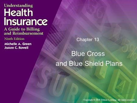 Copyright © 2008 Delmar Learning. All rights reserved. Chapter 13 Blue Cross and Blue Shield Plans.