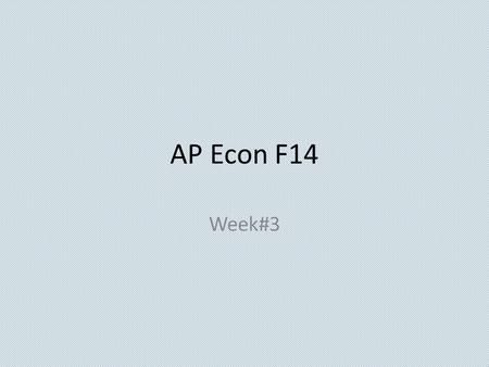 AP Econ F14 Week#3 Economics 9/15/14  OBJECTIVE: Examine Supply, Demand and Market Equilibrium. AP Macro-I.D Language objective: