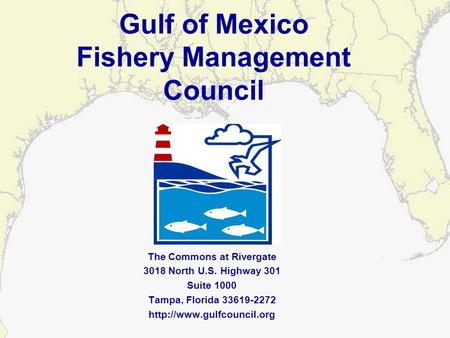 Gulf of Mexico Fishery Management Council The Commons at Rivergate 3018 North U.S. Highway 301 Suite 1000 Tampa, Florida 33619-2272