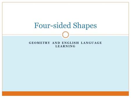 Geometry and English Language Learning