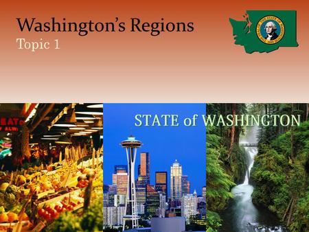 Washington’s Regions Topic 1. The Regions Coastal Range Region Encompasses basically the Olympic Peninsula Borders the Pacific Ocean to the West – The.