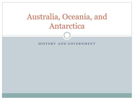 Australia, Oceania, and Antarctica