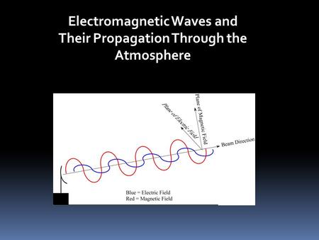 Electromagnetic Waves and Their Propagation Through the Atmosphere.