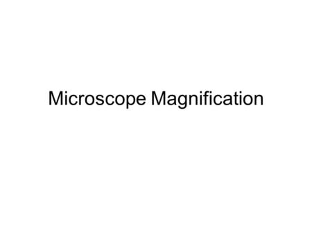 Microscope Magnification